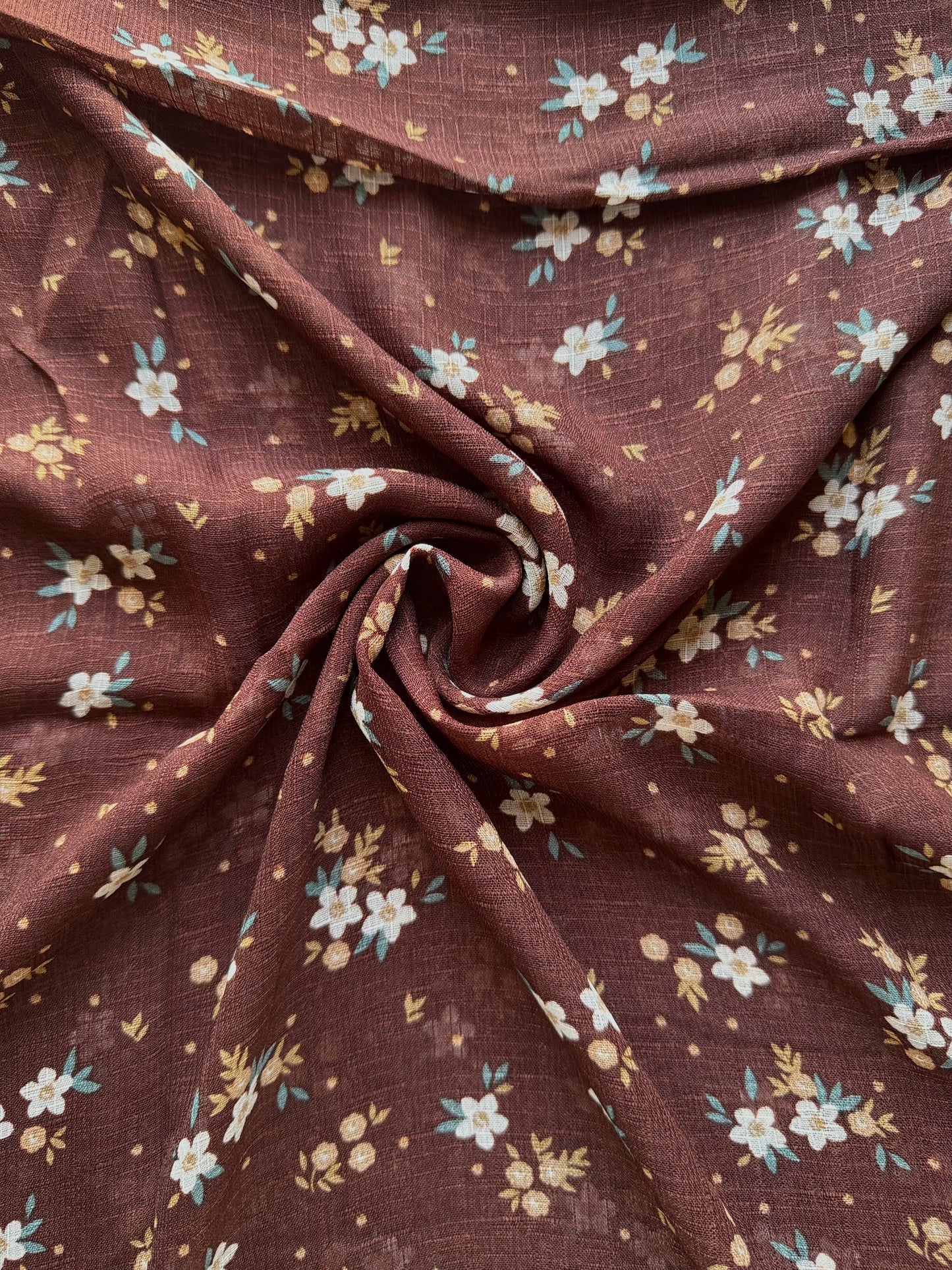 Brown Floral Lawn