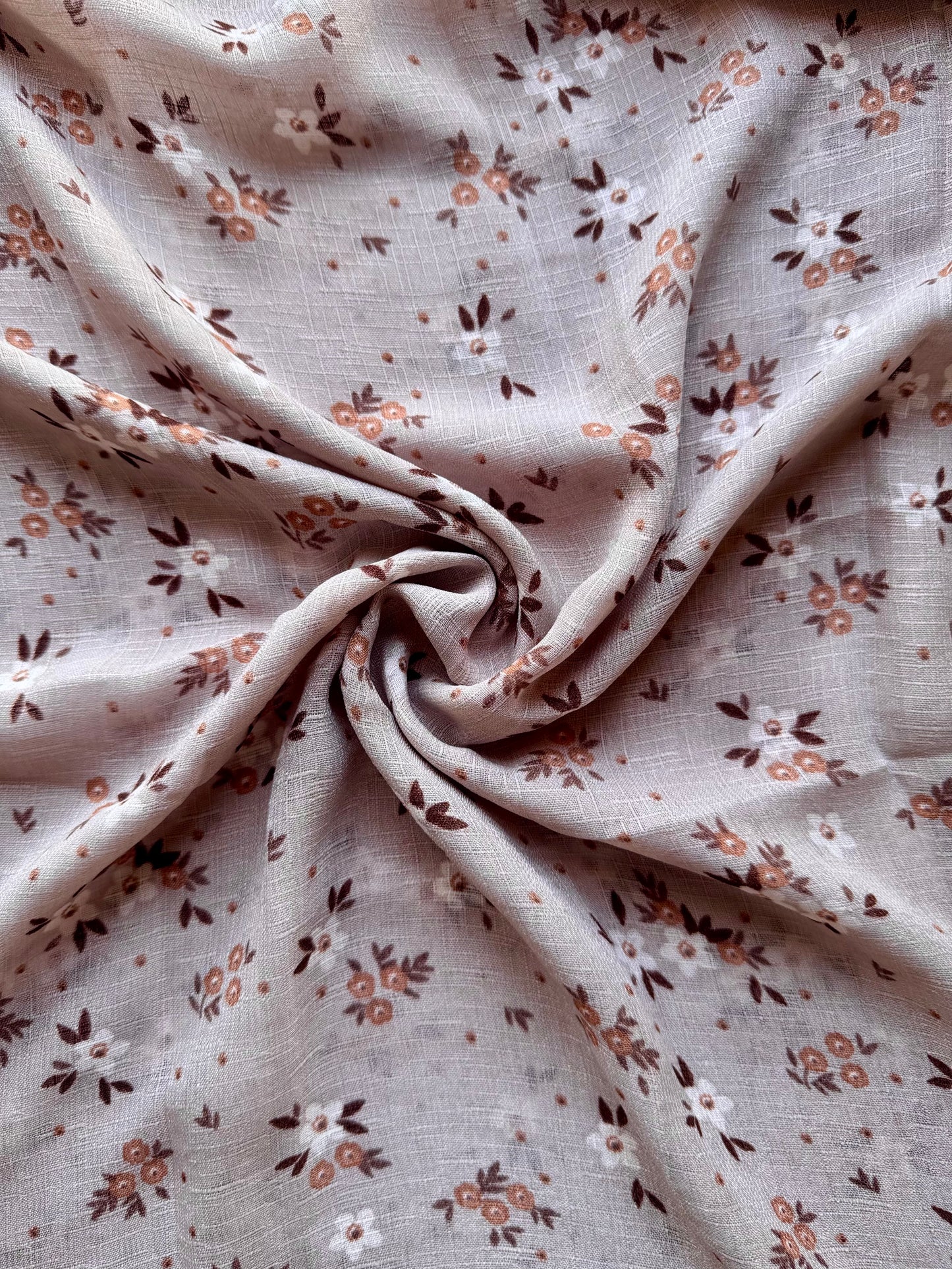 Beige Floral Lawn