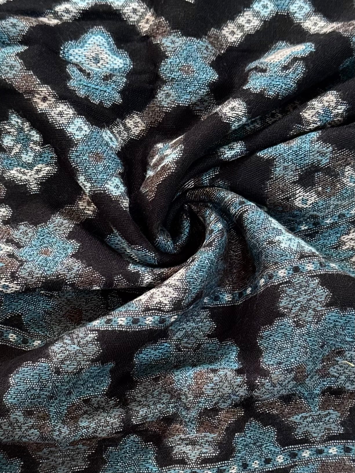 Black Cross Printed Pashmina