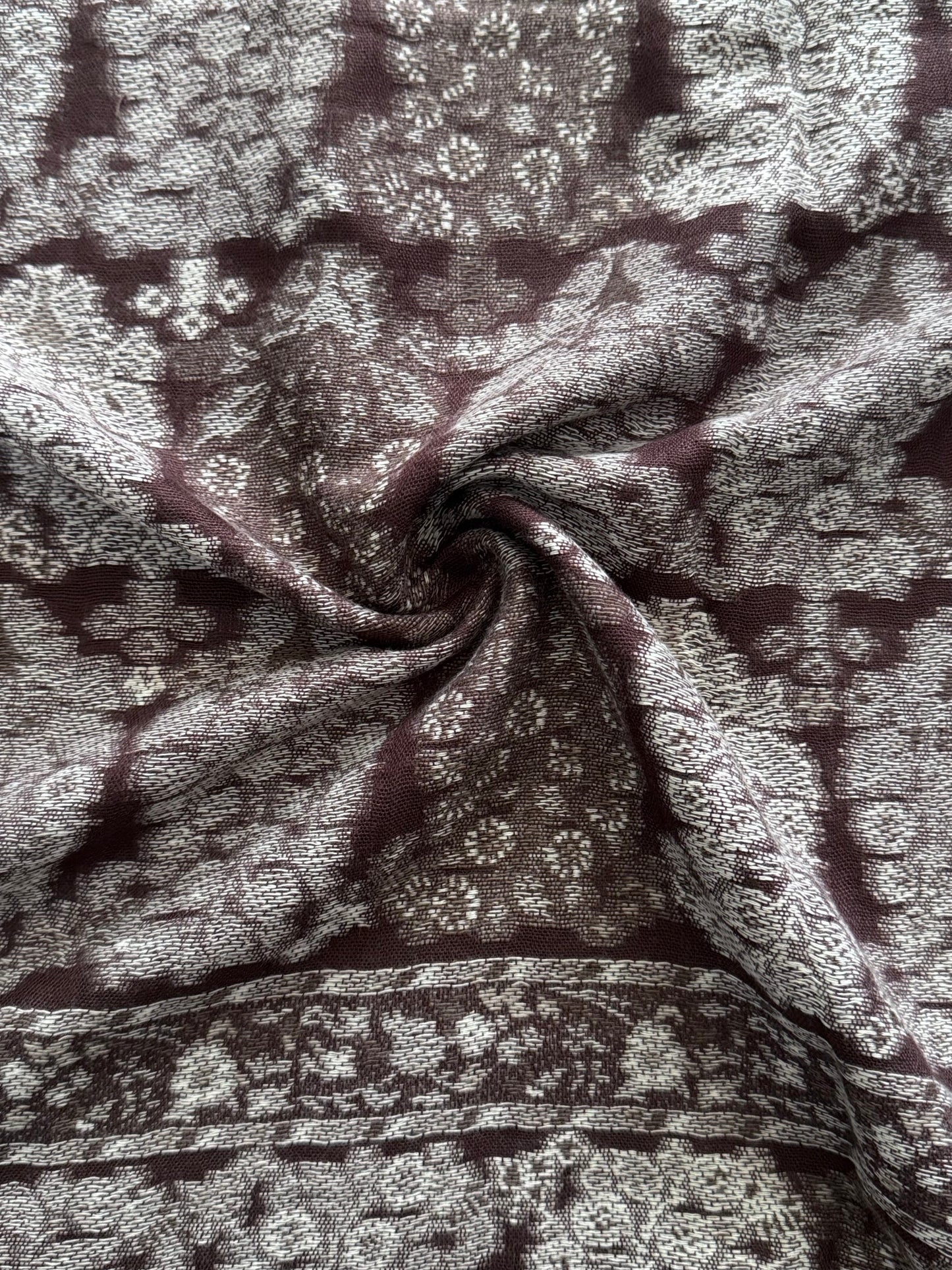 Brown Carey Printed Pashmina