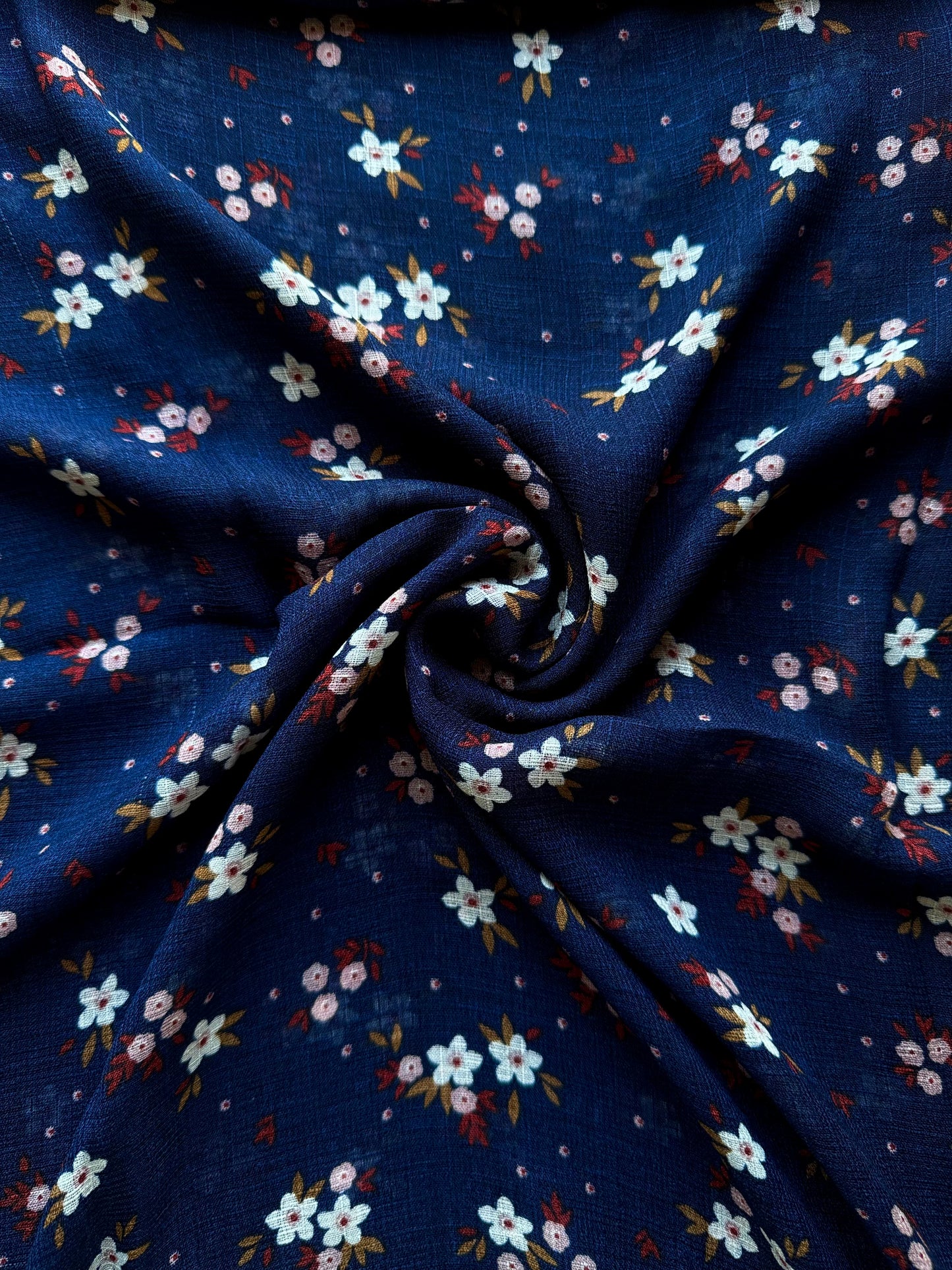 Dark Blue Floral Lawn