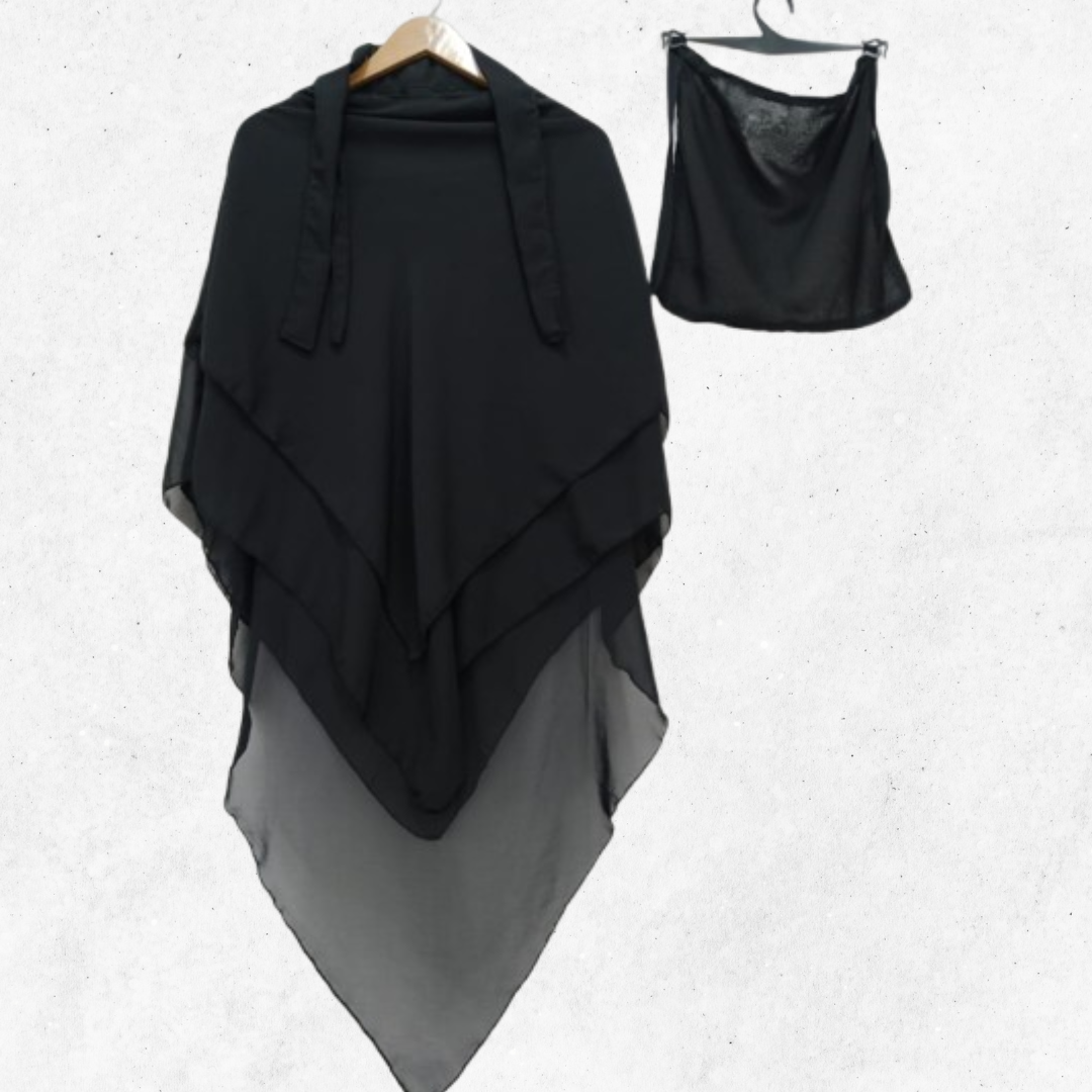 Black Khimar-Niqab Set