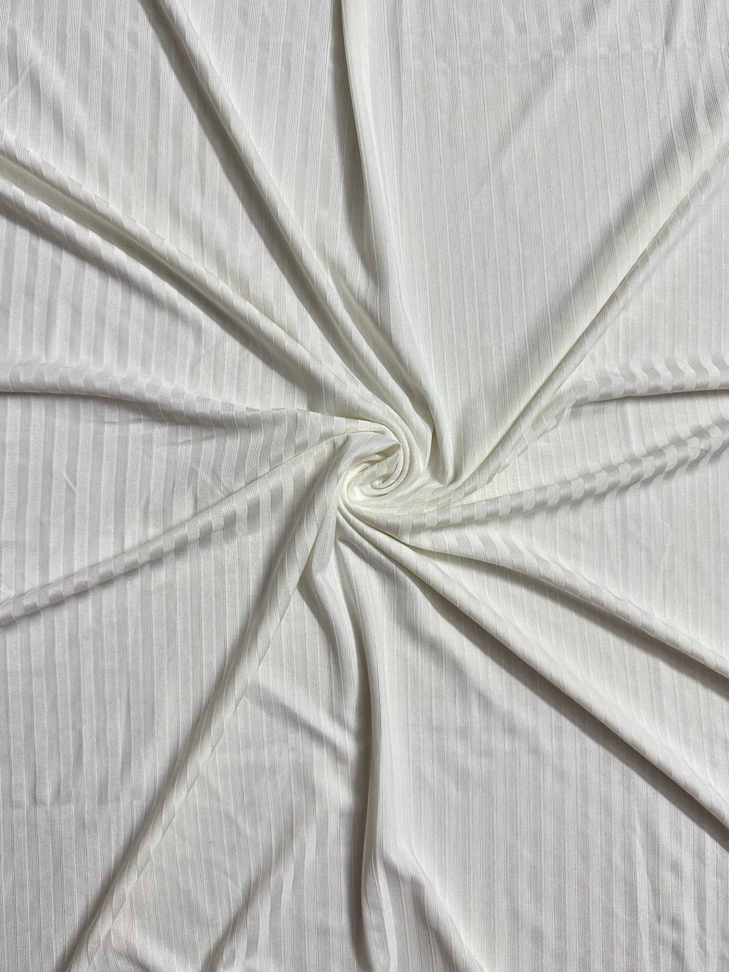 White Wide Ribbed Jersey