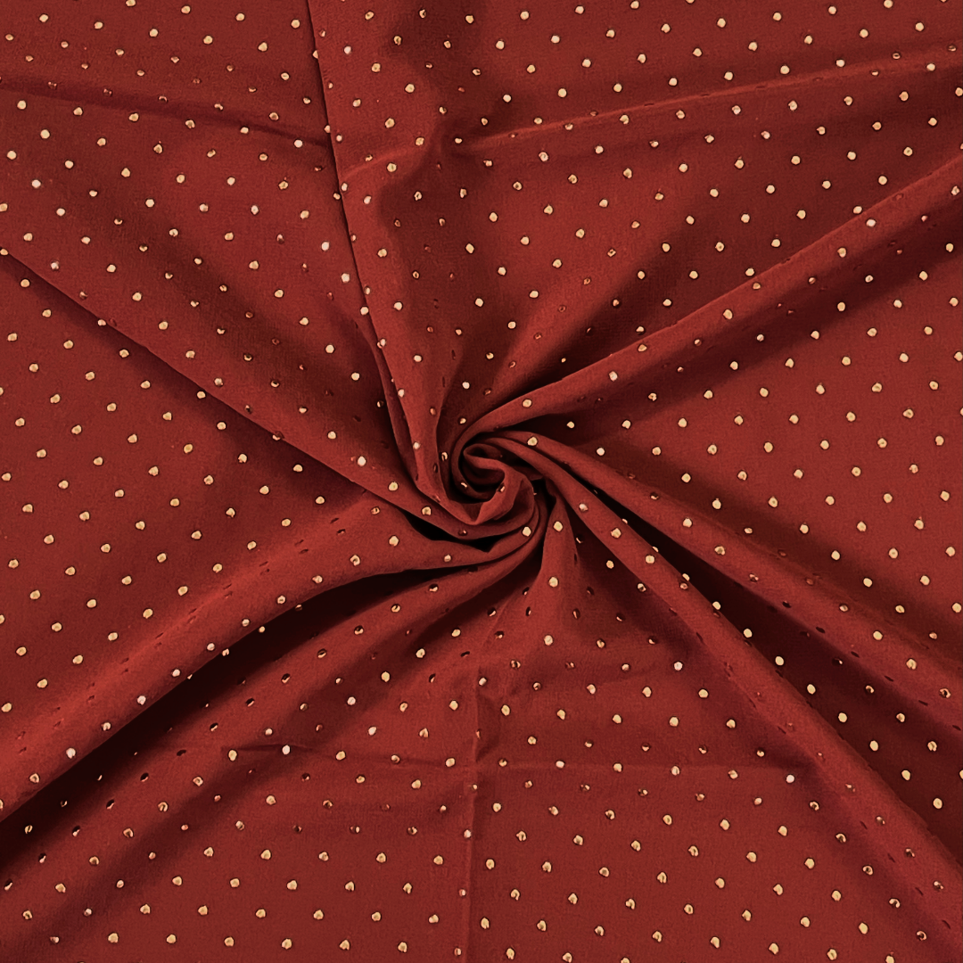 Rust Studded Georgette