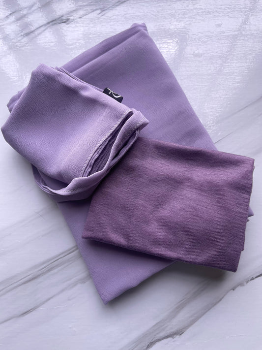 Lilac Hijab-Niqab-Cap Set