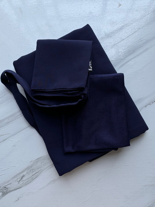 Dark Blue Hijab-Niqab-Cap Set