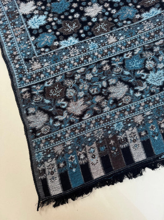 Black Leaf Printed Pashmina