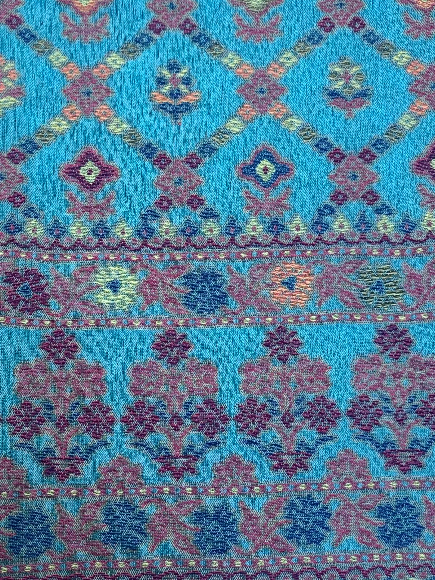 Blue Cross Printed Pashmina