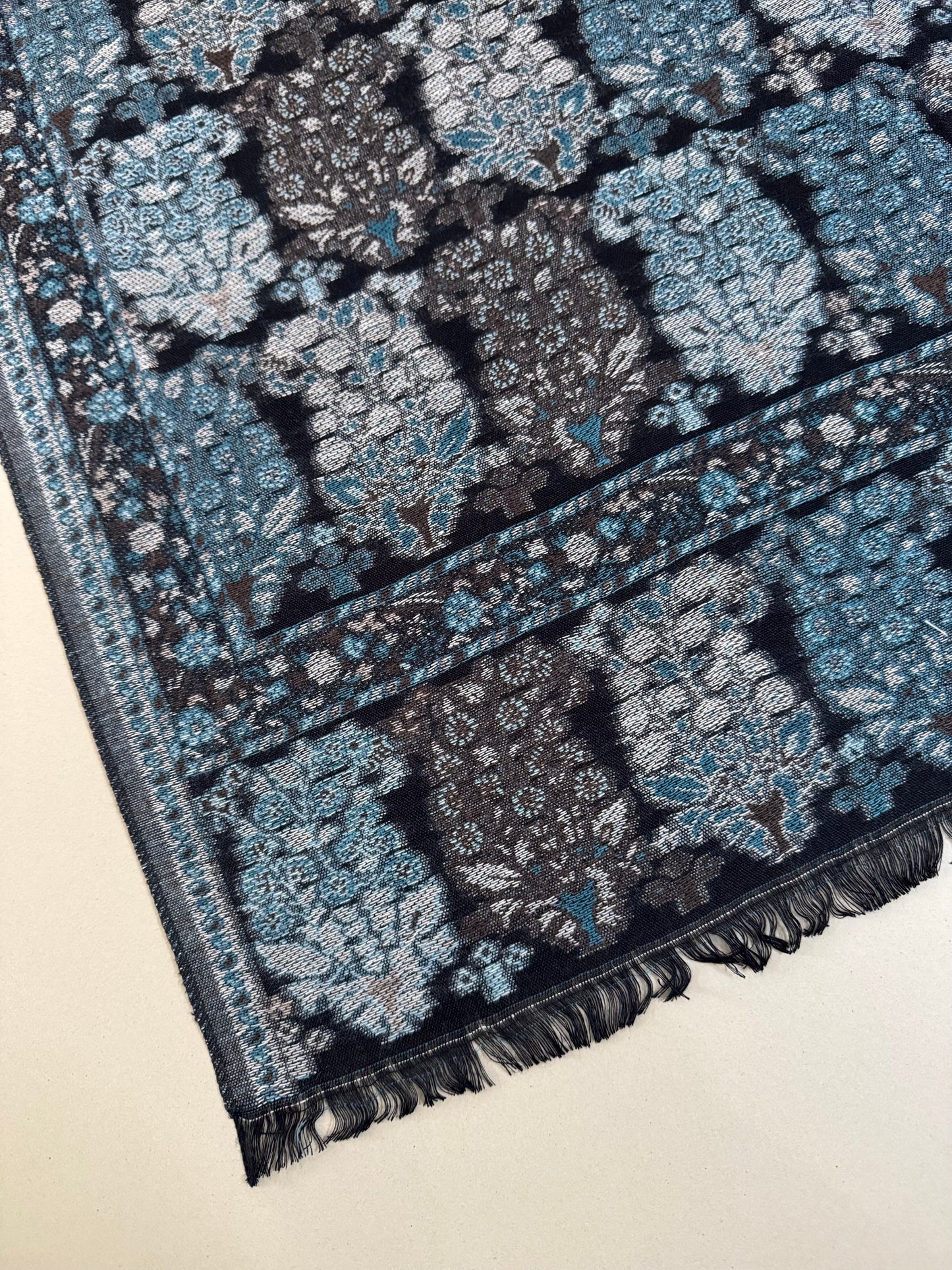 Black Carey Printed Pashmina