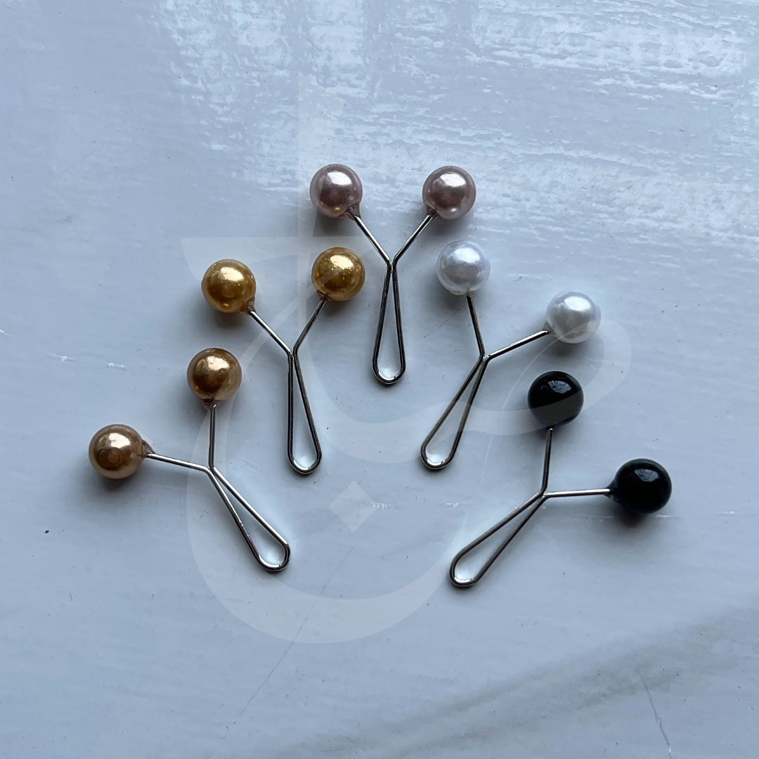 Pack of 5 Wide Pearl Pins