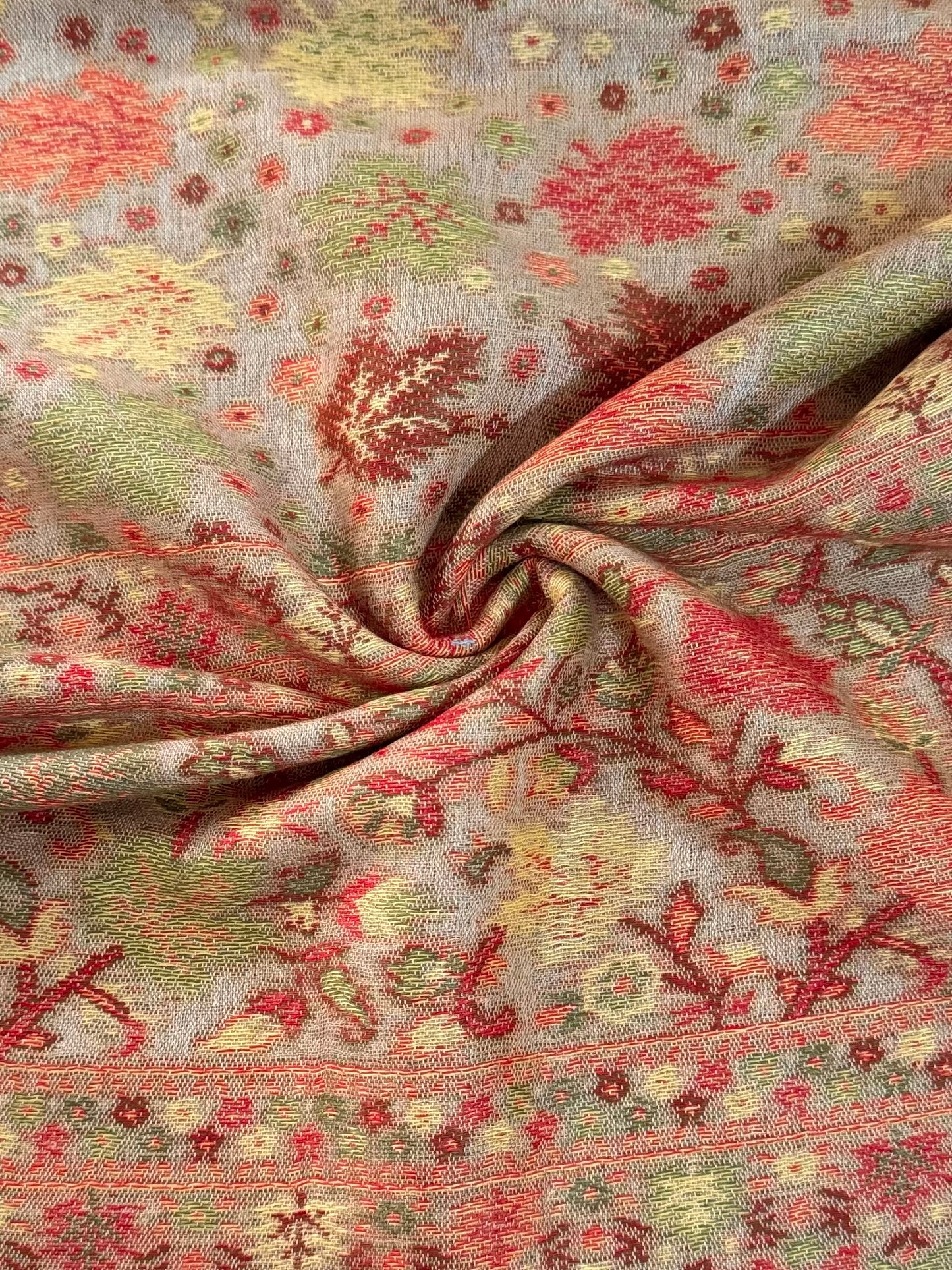 Warm Leaf Printed Pashmina