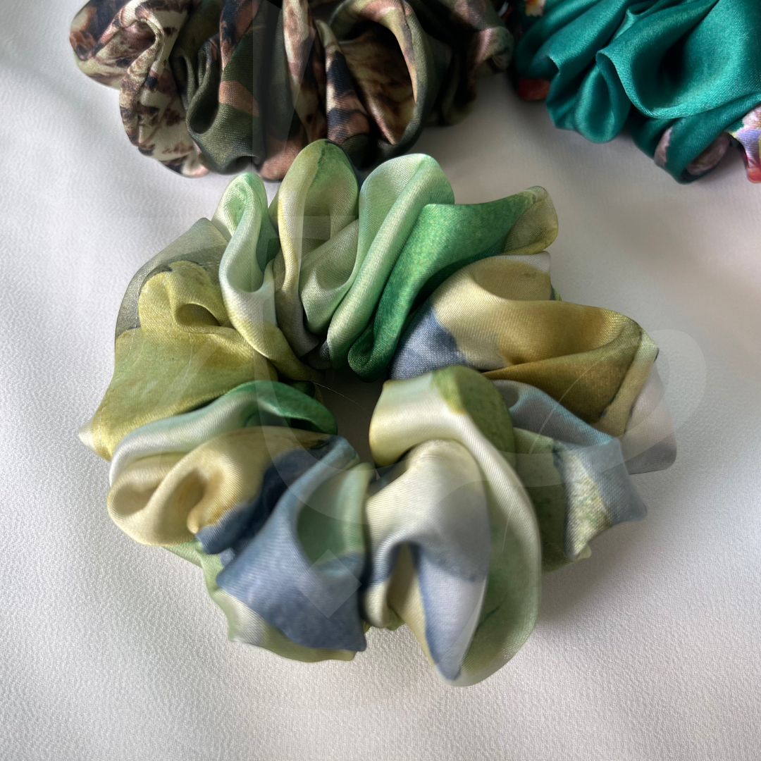 Printed Silk Scrunchie