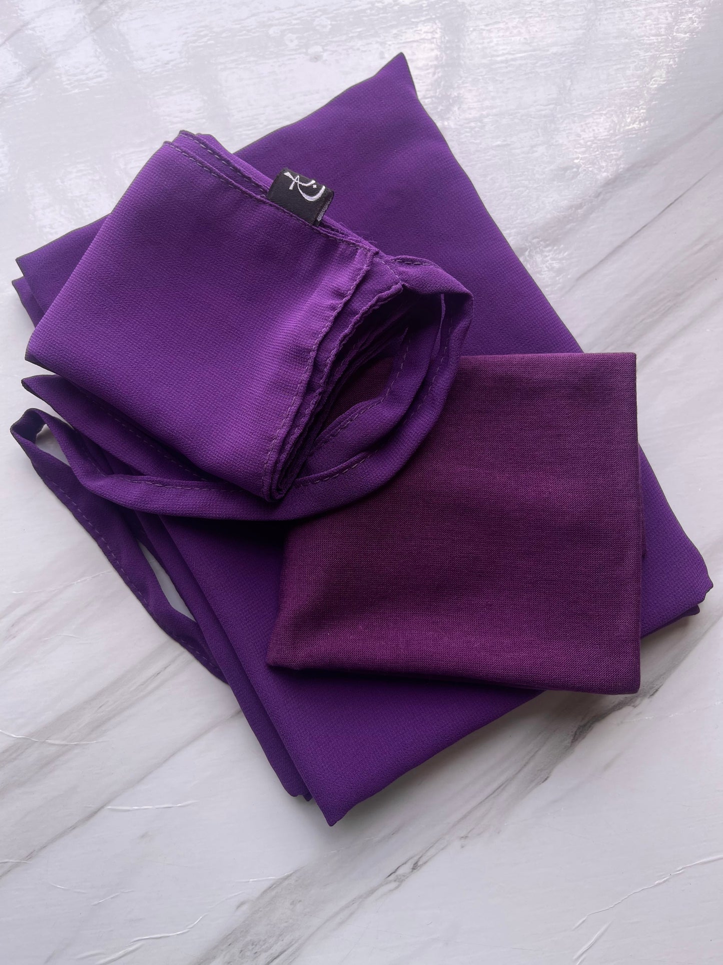 Purple Hijab-Niqab-Cap Set