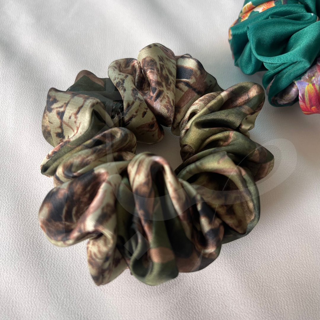 Printed Silk Scrunchie