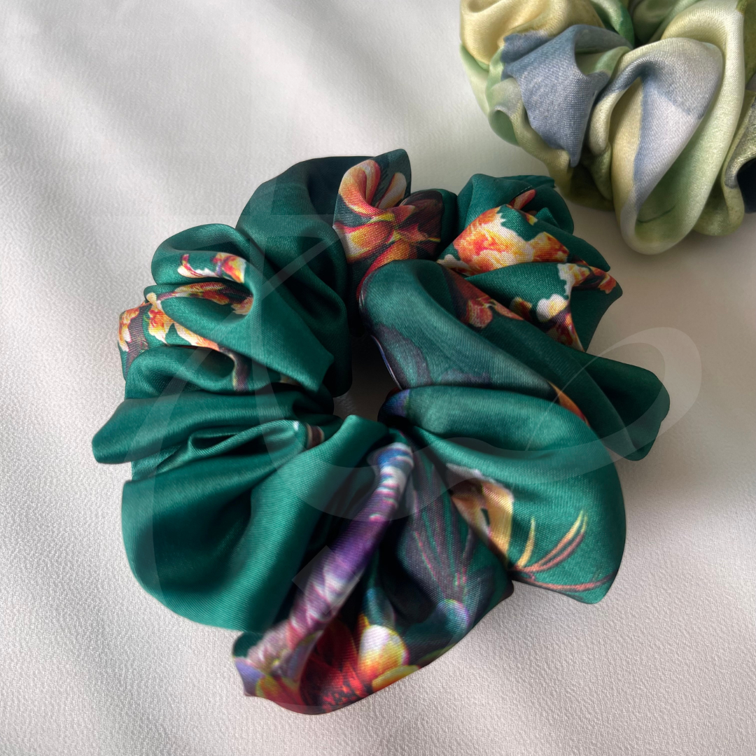 Printed Silk Scrunchie