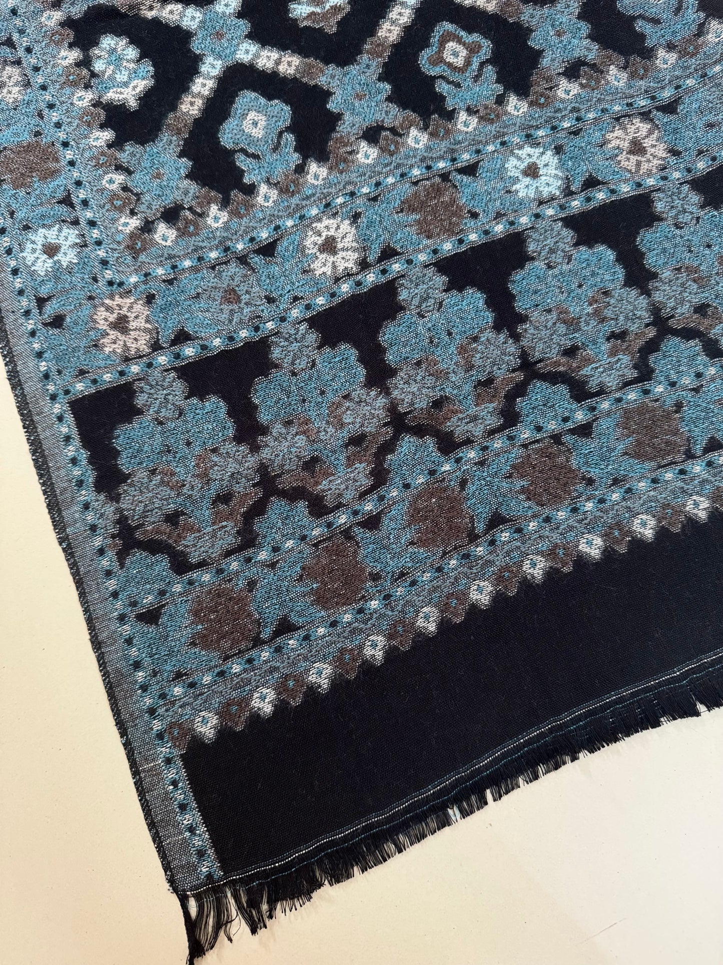 Black Cross Printed Pashmina