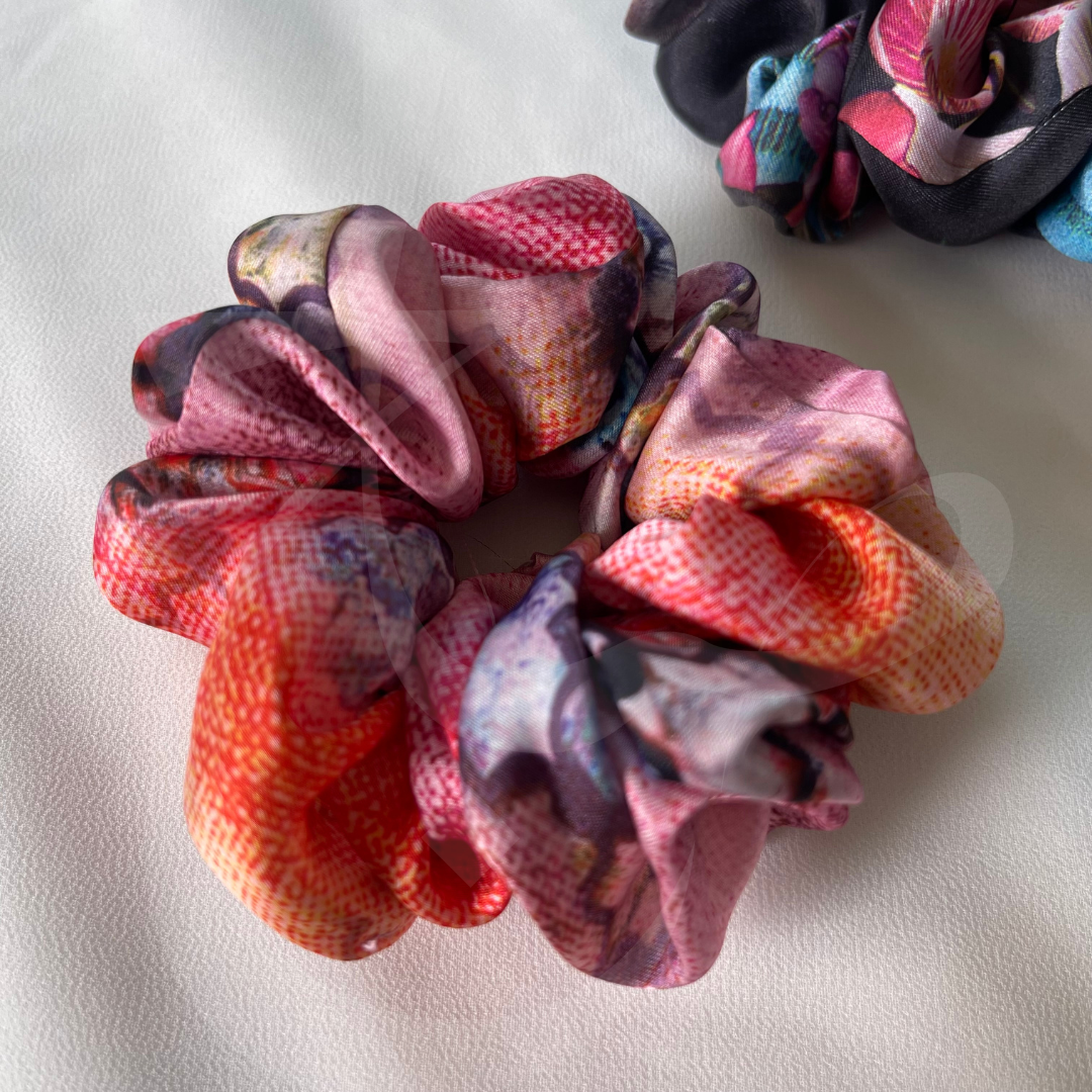 Printed Silk Scrunchie