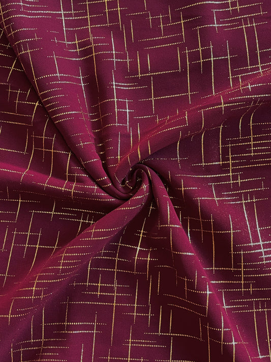 Maroon Lines Georgette