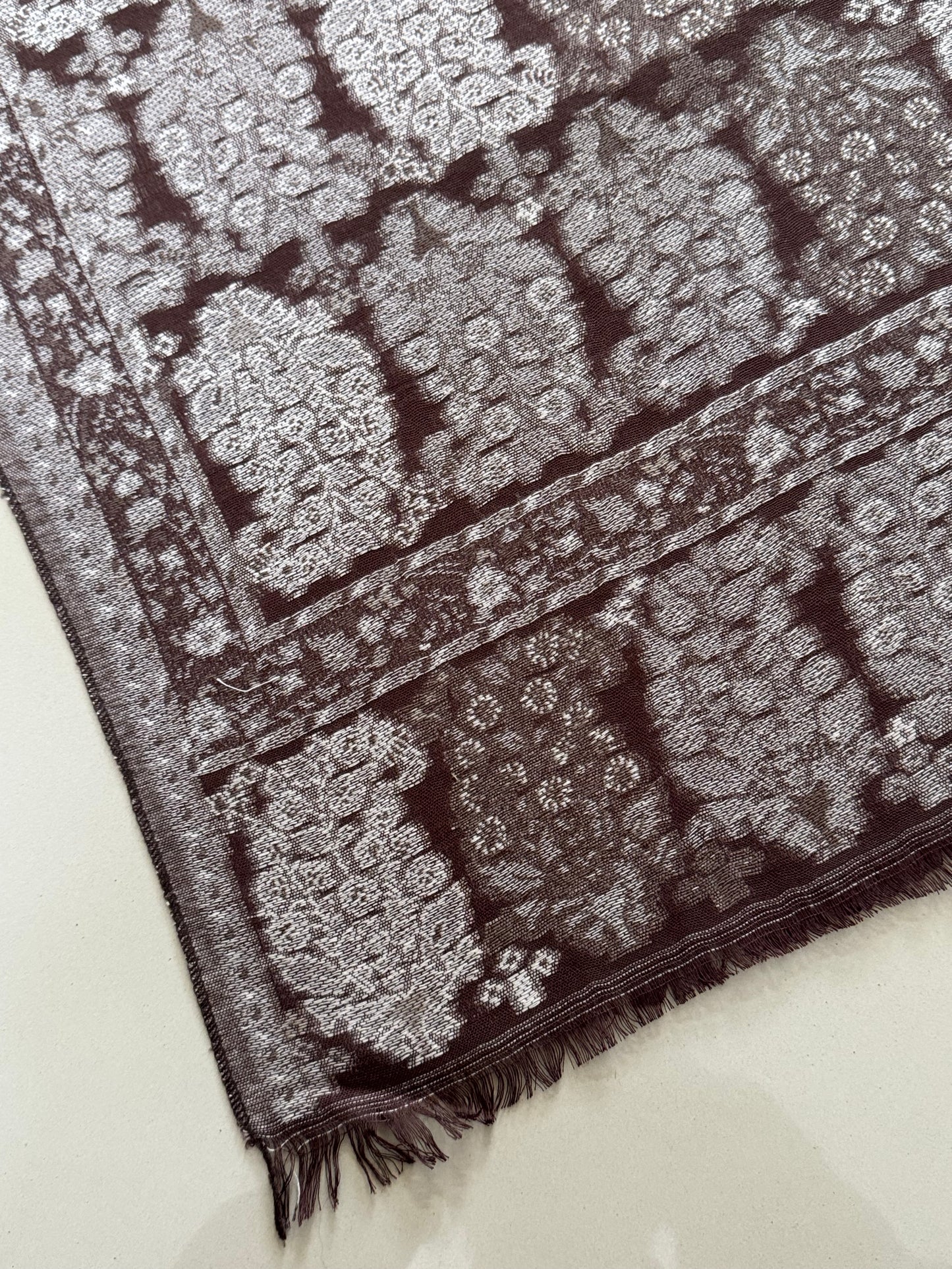 Brown Carey Printed Pashmina