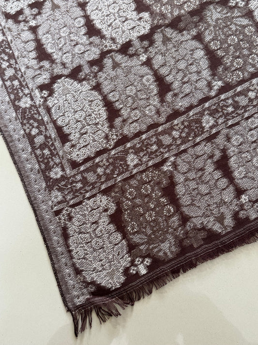 Brown Carey Printed Pashmina