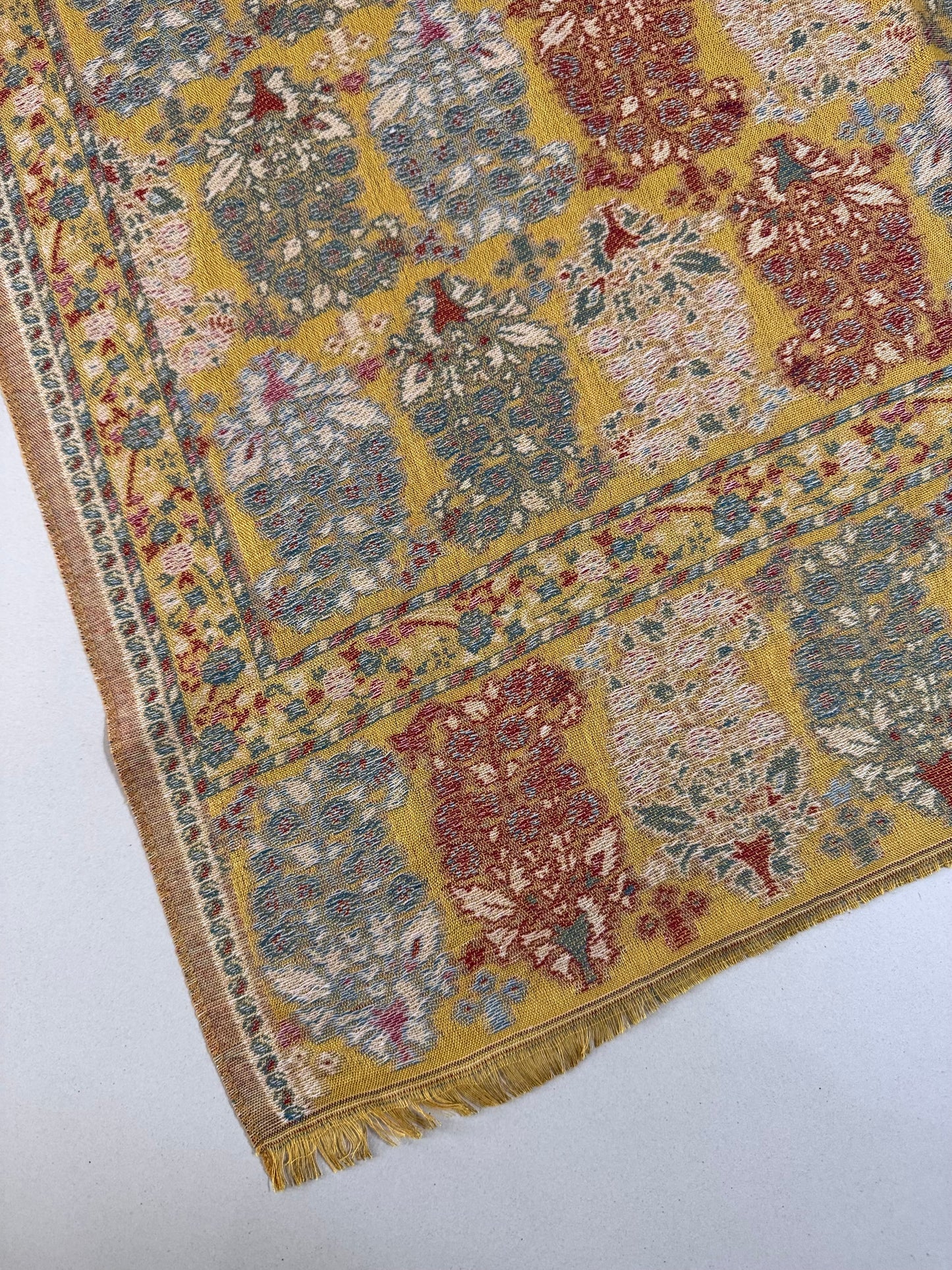 Yellow Carey Printed Pashmina