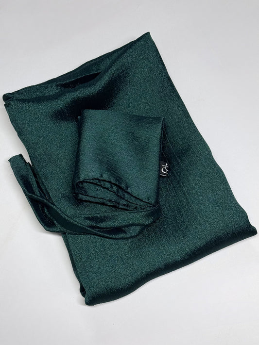 Bottle Green Shimmer Hijab-Niqab Set