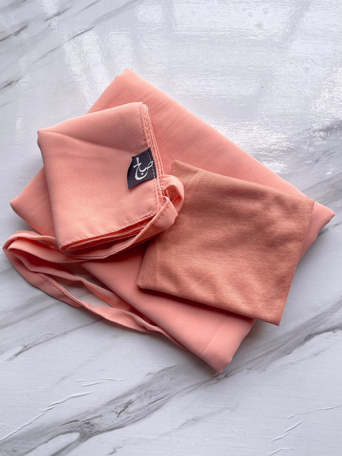 Peach Hijab-Niqab-Cap Set