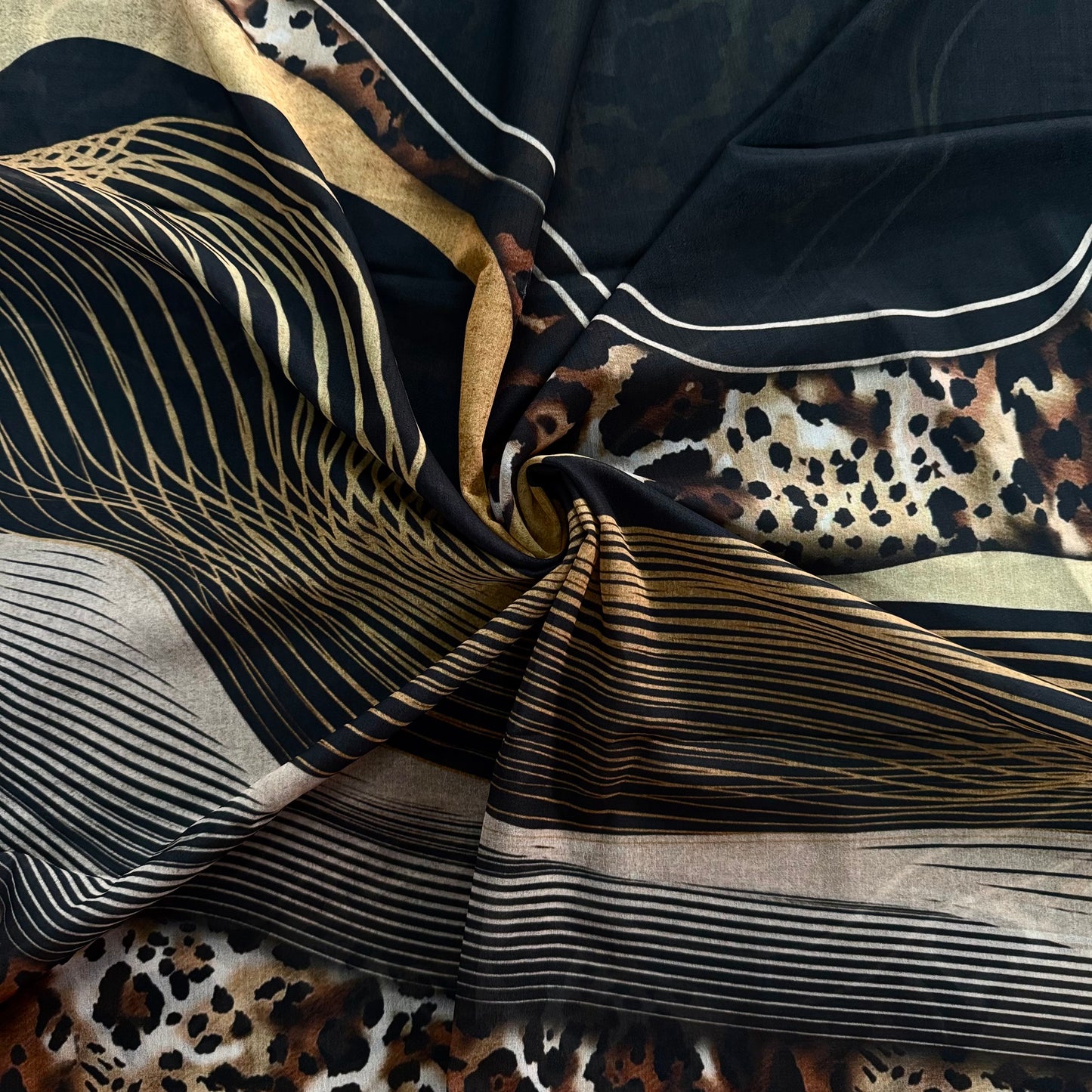 Cheetah Black Georgette