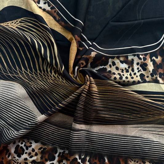 Cheetah Black Georgette