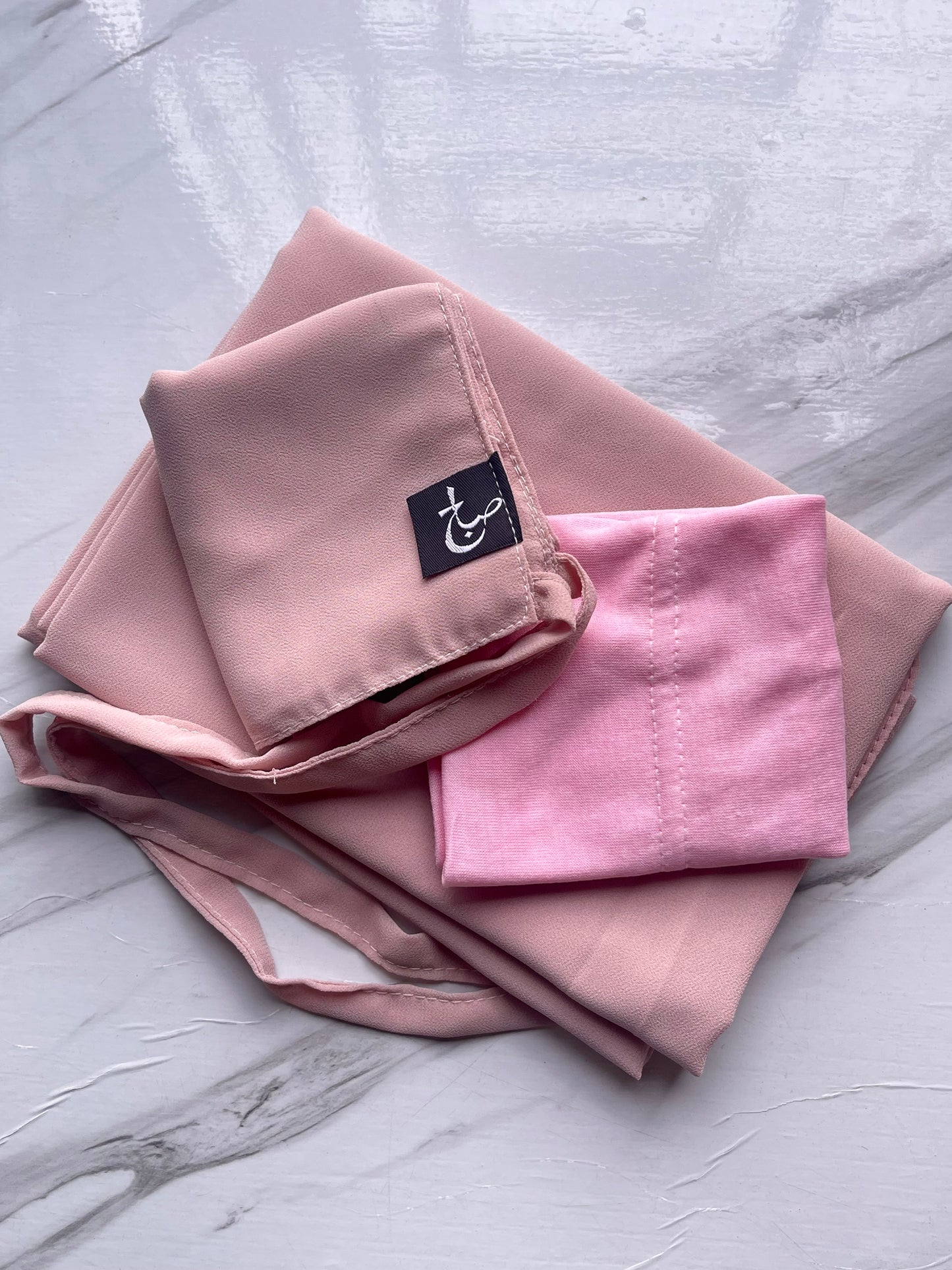 Blush Pink Hijab-Niqab-Cap Set