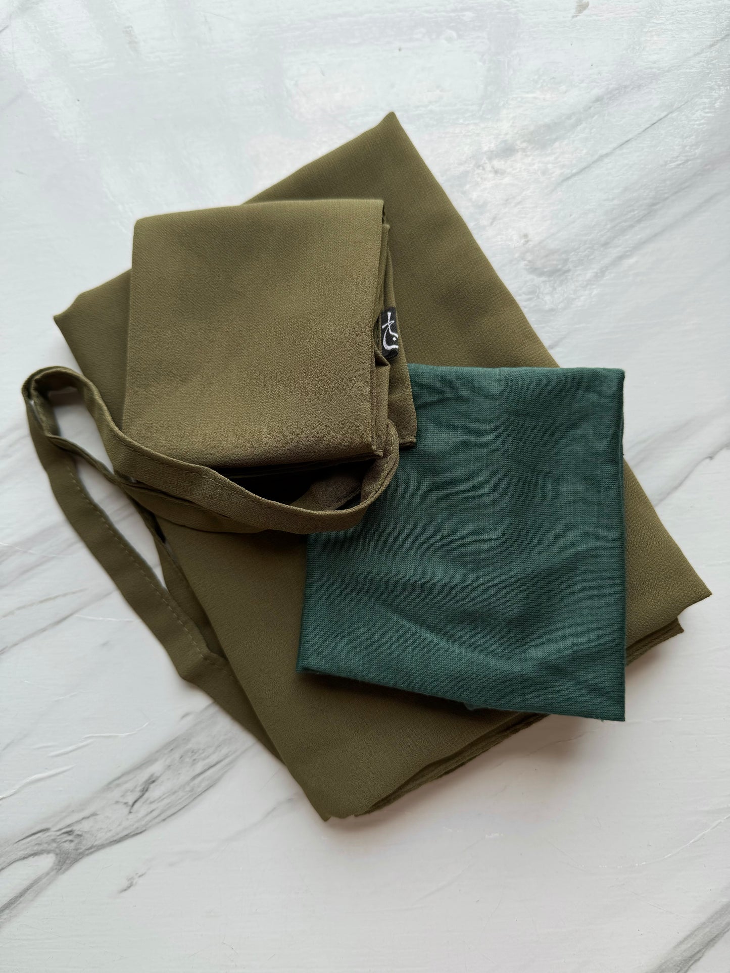 Olive Hijab-Niqab-Cap Set