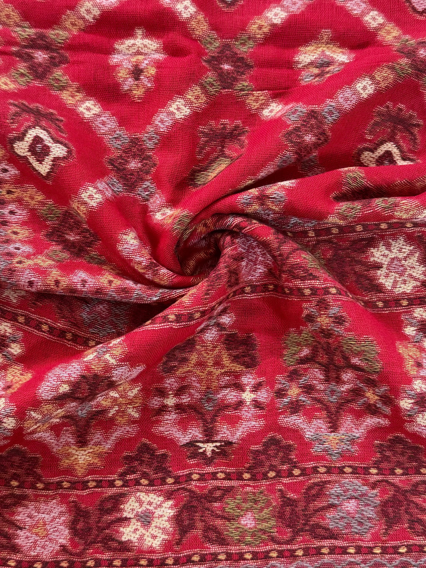 Red Cross Printed Pashmina