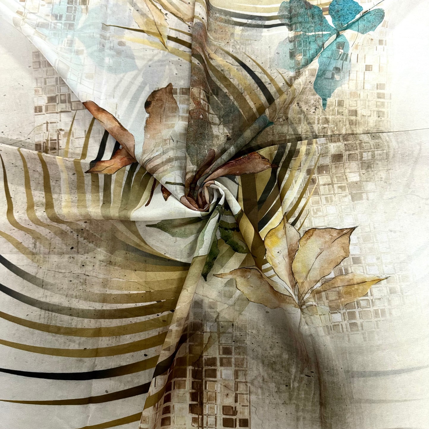 Autumn Blue Georgette