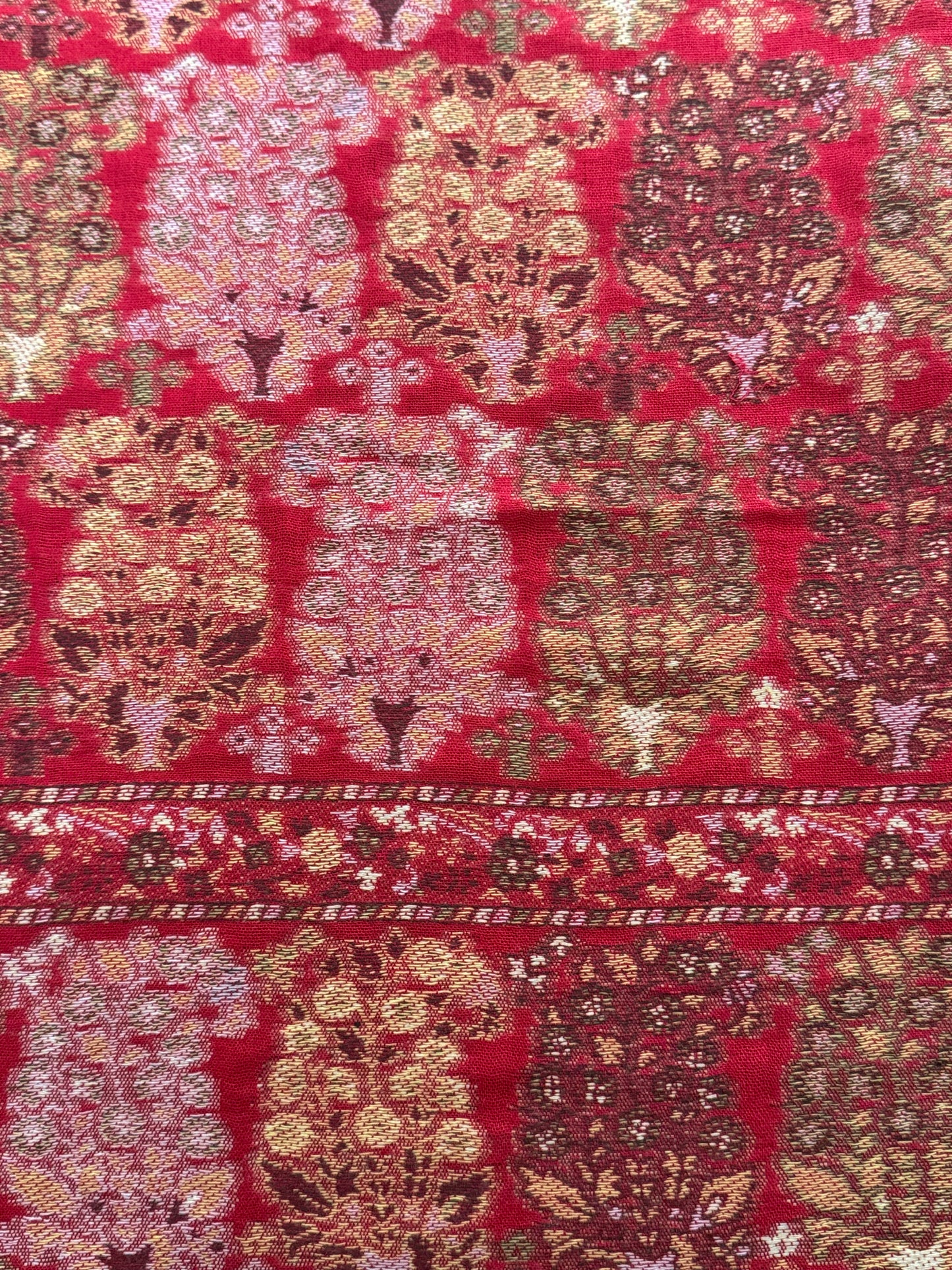 Red Carey Printed Pashmina