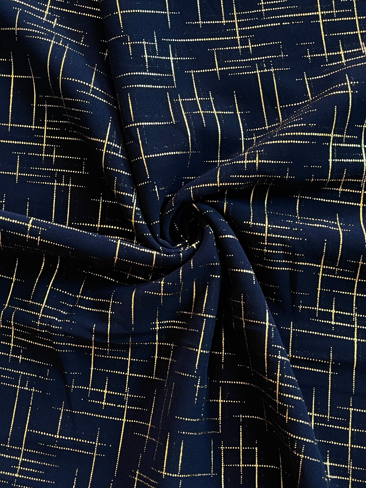 Dark Blue Lines Georgette