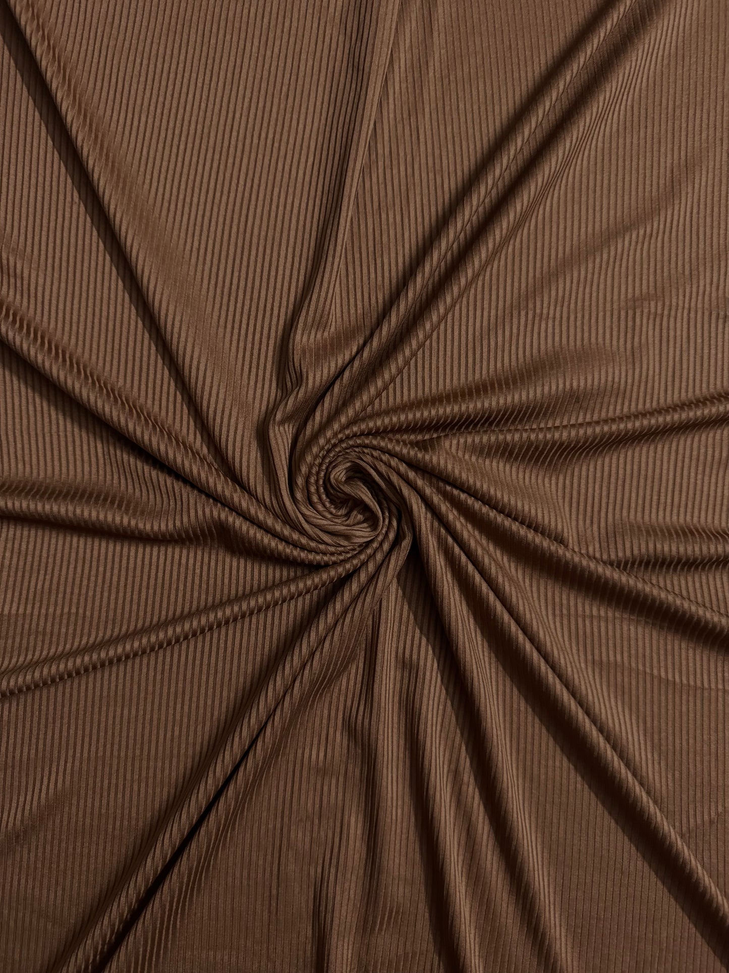 Brown Narrow Ribbed Jersey