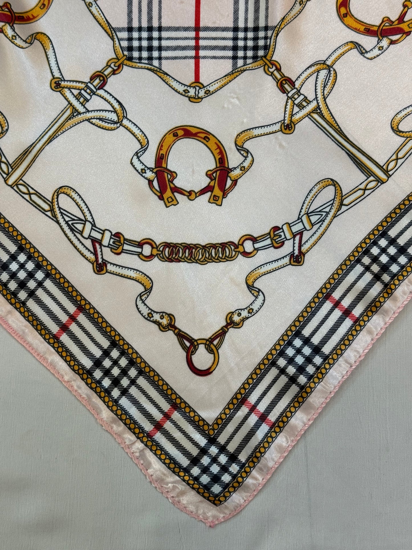 Pink Gingham Belts Bandana