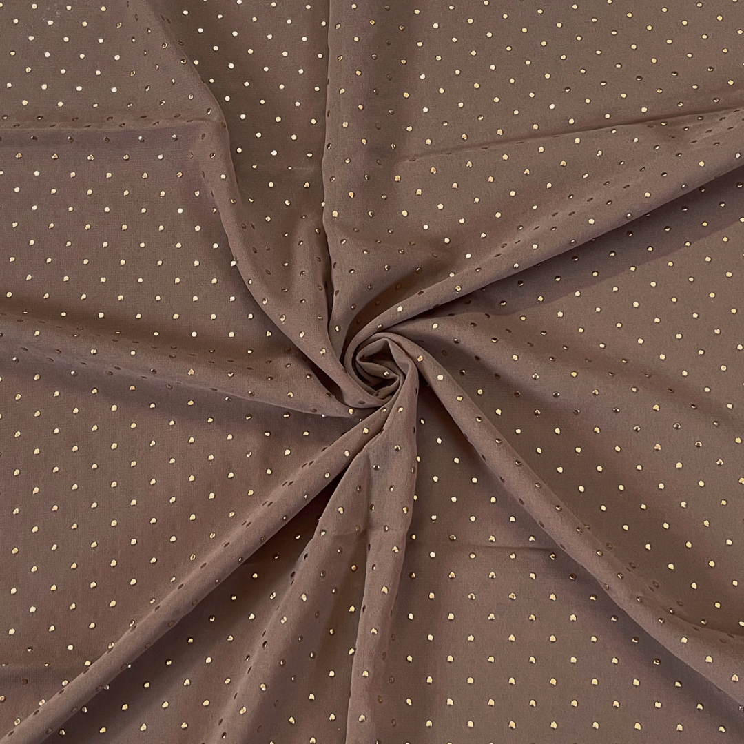 Brown Studded Georgette